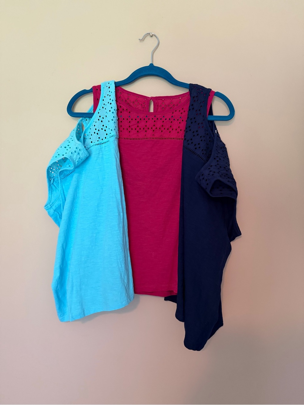 St. John's Bay Pink Eyelet Cotton Top Set